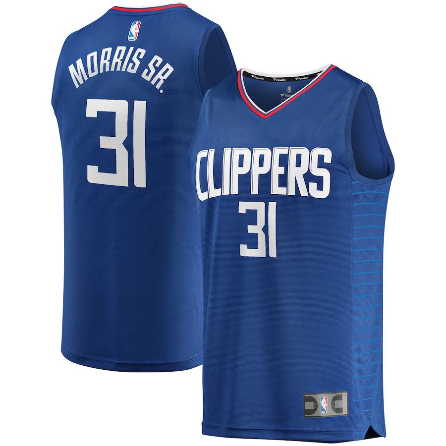 Men Los Angeles Clippers 31 Marcus Morris Fanatics Branded Royal Fast Break Road Player NBA Jersey